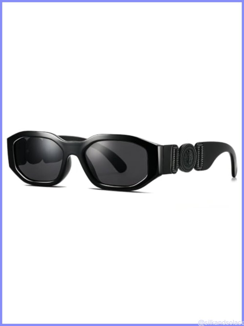 Retro 90s Rectangle Sunglasses Thick Square UV400 Unisex